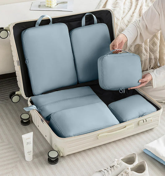 Travel Packing Cubes - 6 Piece Compression Set