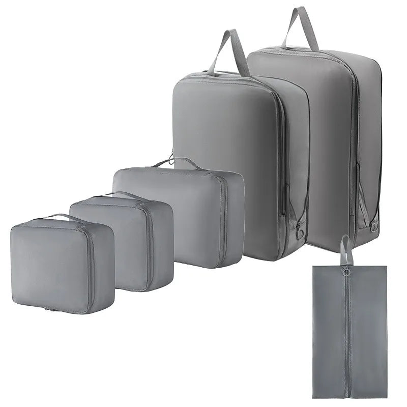 Travel Packing Cubes - 6 Piece Compression Set