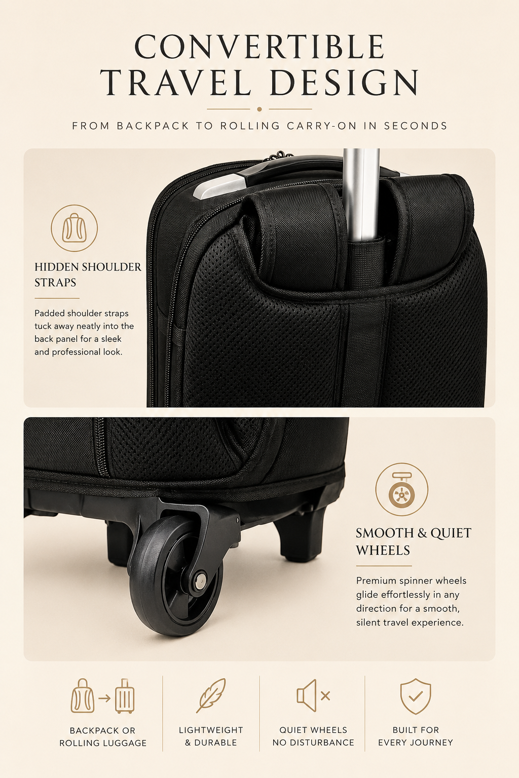 Quest Voyager Apex Convertible Carry-On Backpack