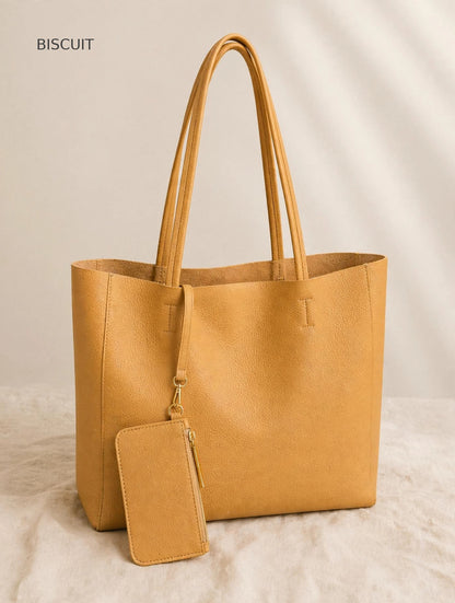 Capri Leather Travel Tote with Pouch