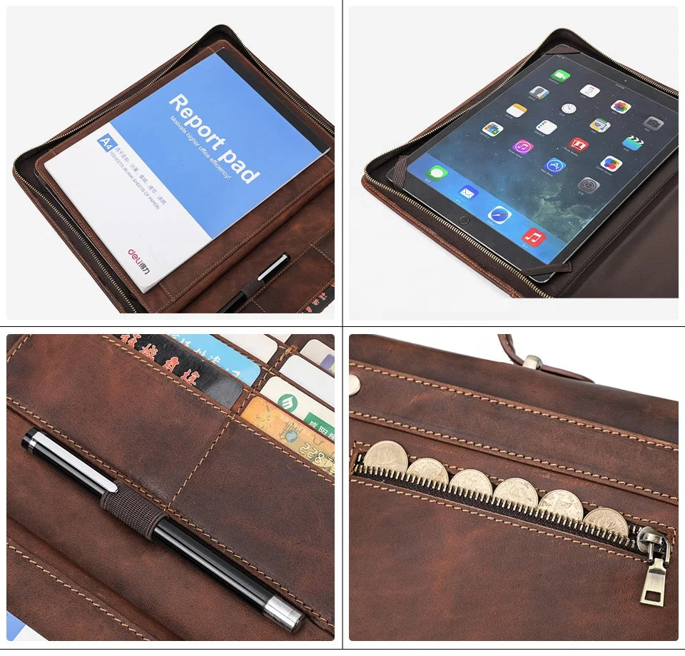 Travel Tracker Portfolio - Heritage Leather