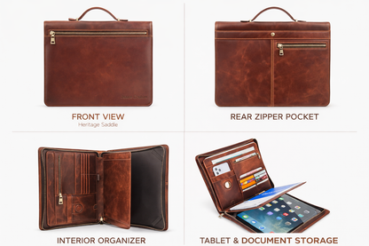 Travel Tracker Portfolio - Heritage Leather